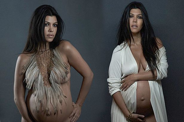 Kourtney Kardashian Poses Nude Photo Shoot for DuJour when She is Pregnant