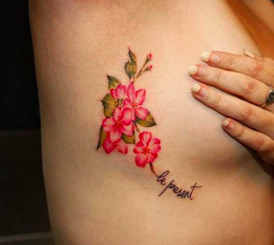 Be Present Underboob Tattoo
