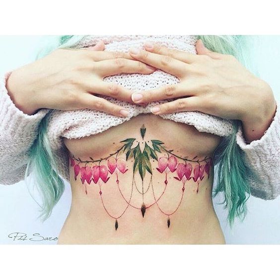 Beautiful Underboob Tattoo for Women