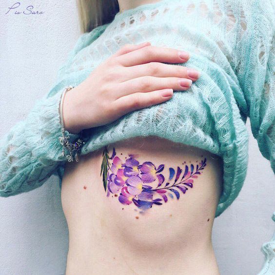 Floral and Nature Underboob Tattoos