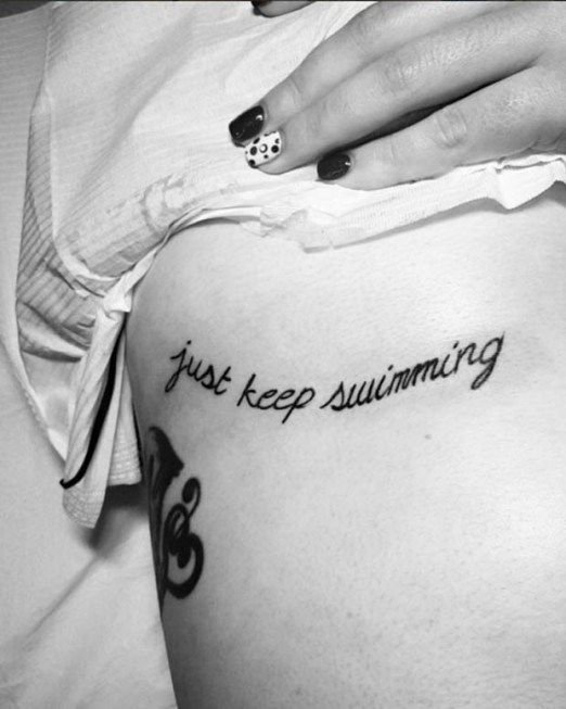 Just Keep Swimming Underboob Tattoos