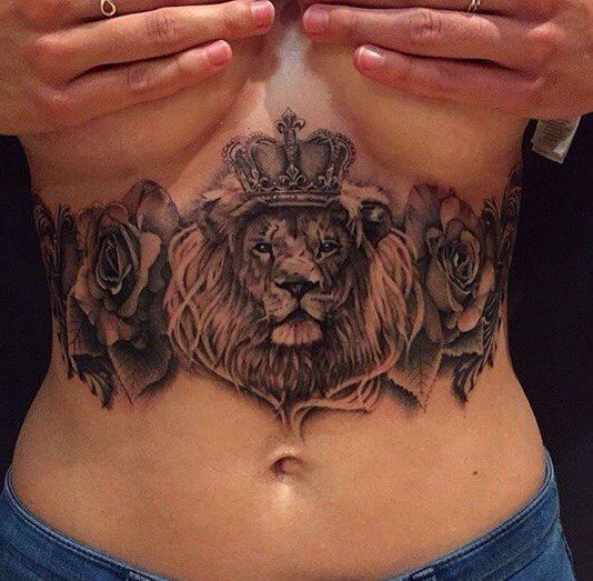 Lion Underboob Tattoos